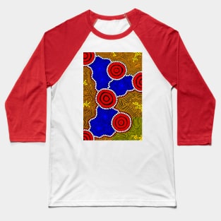 Aboriginal Art - Circles And Dots Baseball T-Shirt